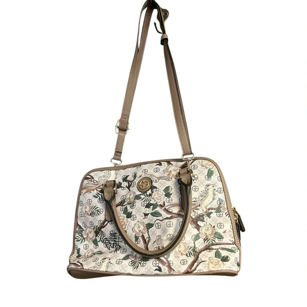 Giani Bernini‎ Women's Floral Dome Satchel Bag Neutral Design
